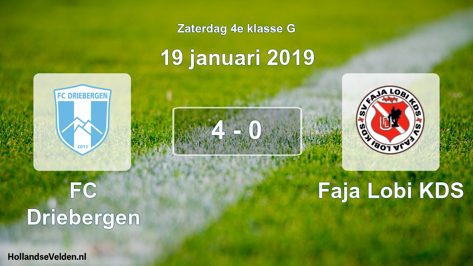 Total number of matches played: FC Driebergen - Faja Lobi KDS 4 - 0 (19 January 2019)