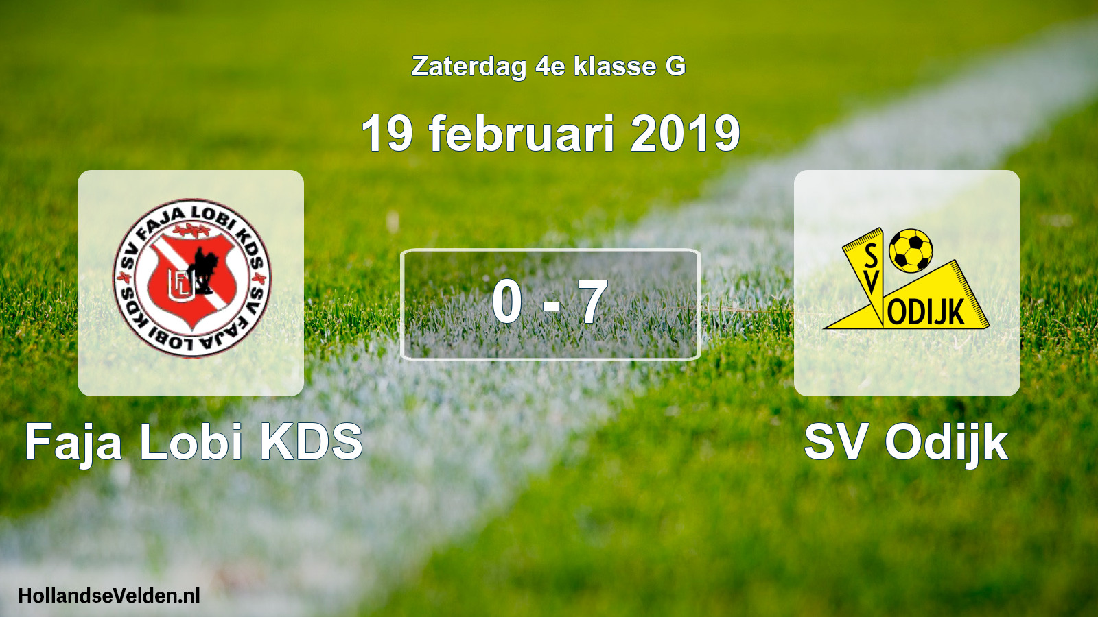 Total number of matches played: Faja Lobi KDS - SV Odijk 0 - 7 (19 February 2019)