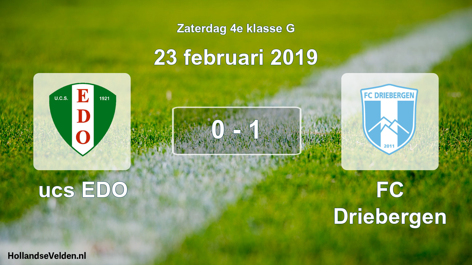 Total number of matches played: ucs EDO - FC Driebergen 0 - 1 (23 February 2019)