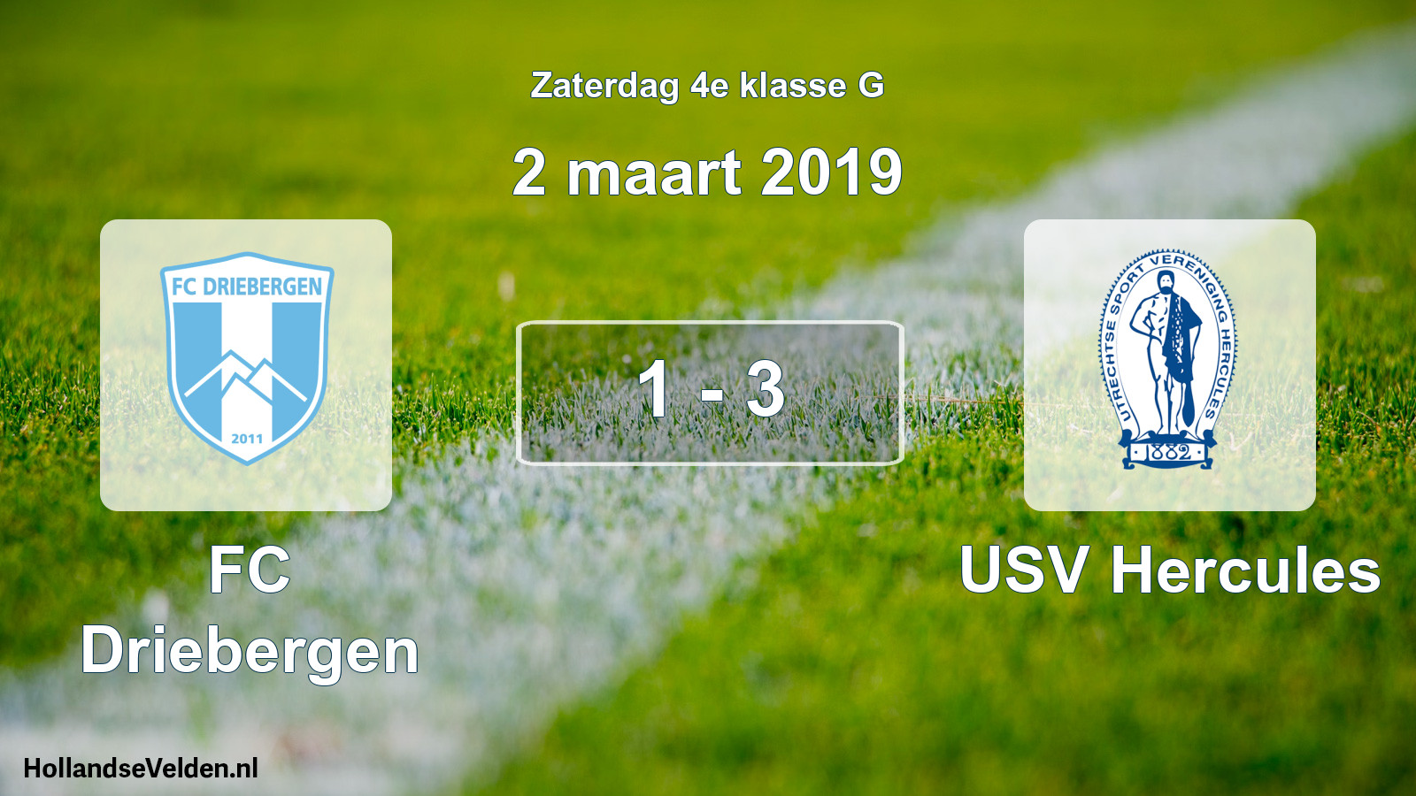 Total number of matches played: FC Driebergen - USV Hercules 1 - 3 (2 March 2019)