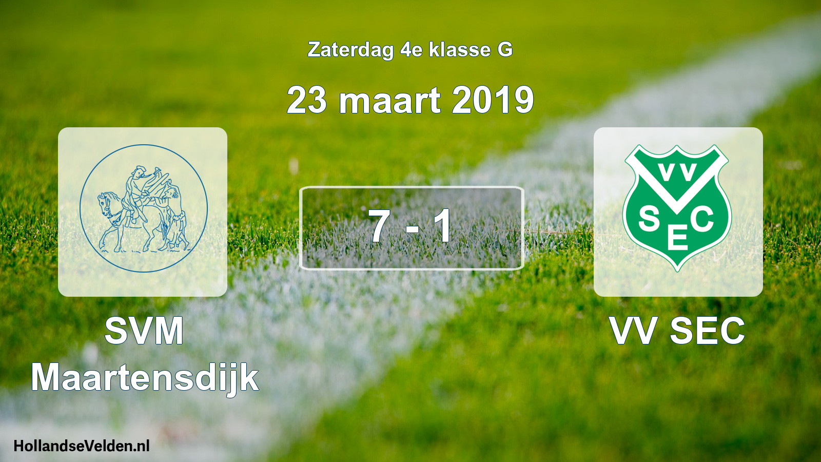 Total number of matches played: SVM Maartensdijk - VV SEC 7 - 1 (23 March 2019)