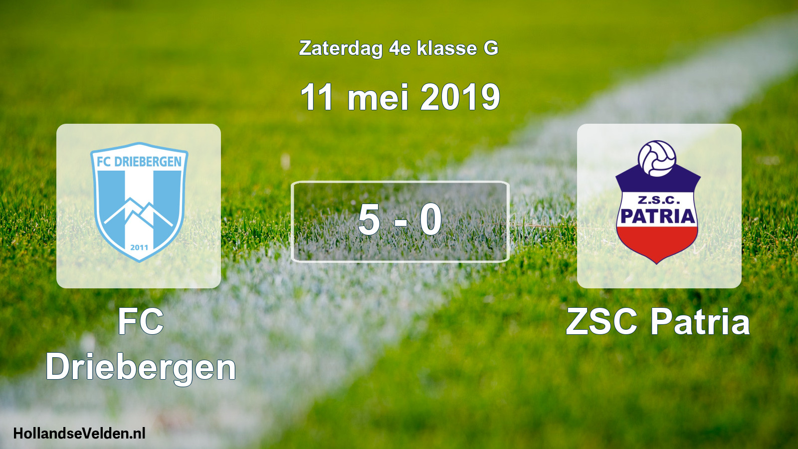 Total number of matches played: FC Driebergen - ZSC Patria 5 - 0 (11 May 2019)