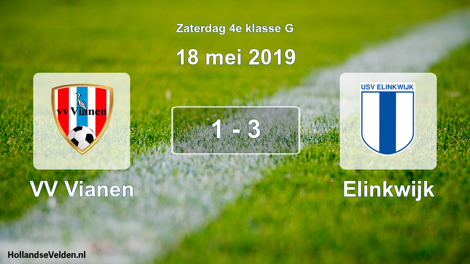 Total number of matches played: VV Vianen - Elinkwijk 1 - 3 (18 May 2019)