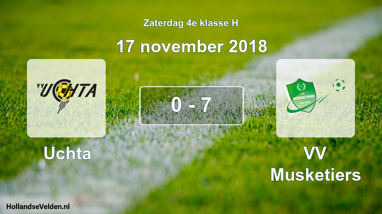 Total number of matches played: Uchta - VV Musketiers 0 - 7 (17 November 2018)