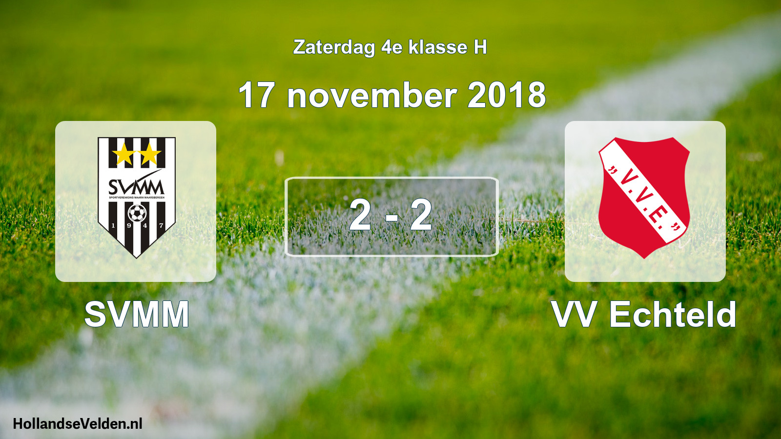 Total number of matches played: SVMM - VV Echteld 2 - 2 (17 November 2018)