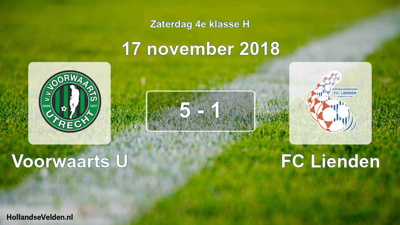 Total number of matches played: Voorwaarts U - FC Lienden 5 - 1 (17 November 2018)