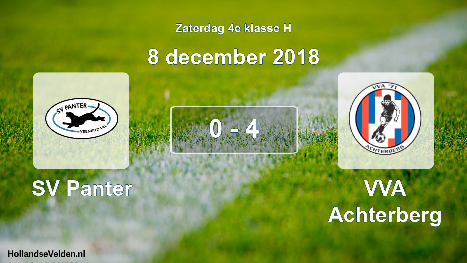 Total number of matches played: SV Panter - VVA Achterberg 0 - 4 (8 December 2018)