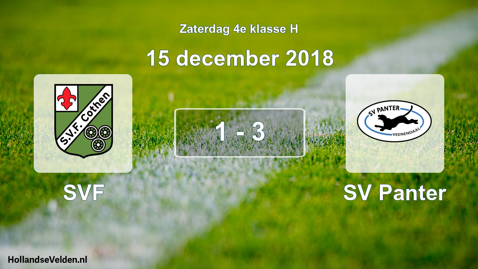 Total number of matches played: SVF - SV Panter 1 - 3 (15 December 2018)
