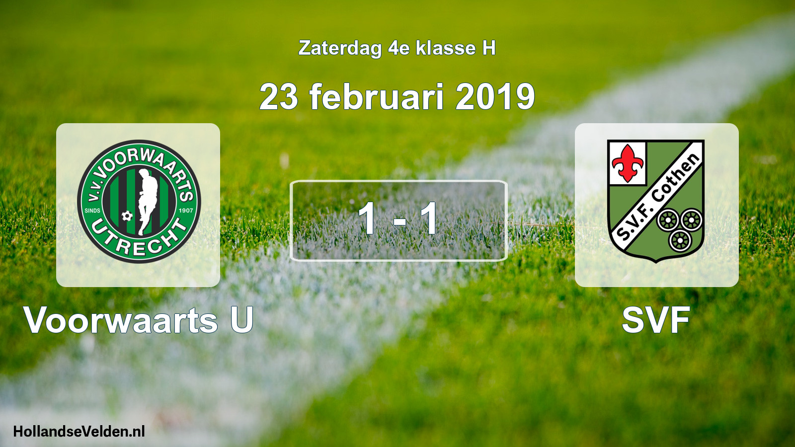 Total number of matches played: Voorwaarts U - SVF 1 - 1 (23 February 2019)
