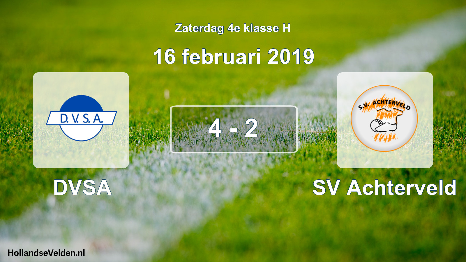 Total number of matches played: DVSA - SV Achterveld 4 - 2 (16 February 2019)