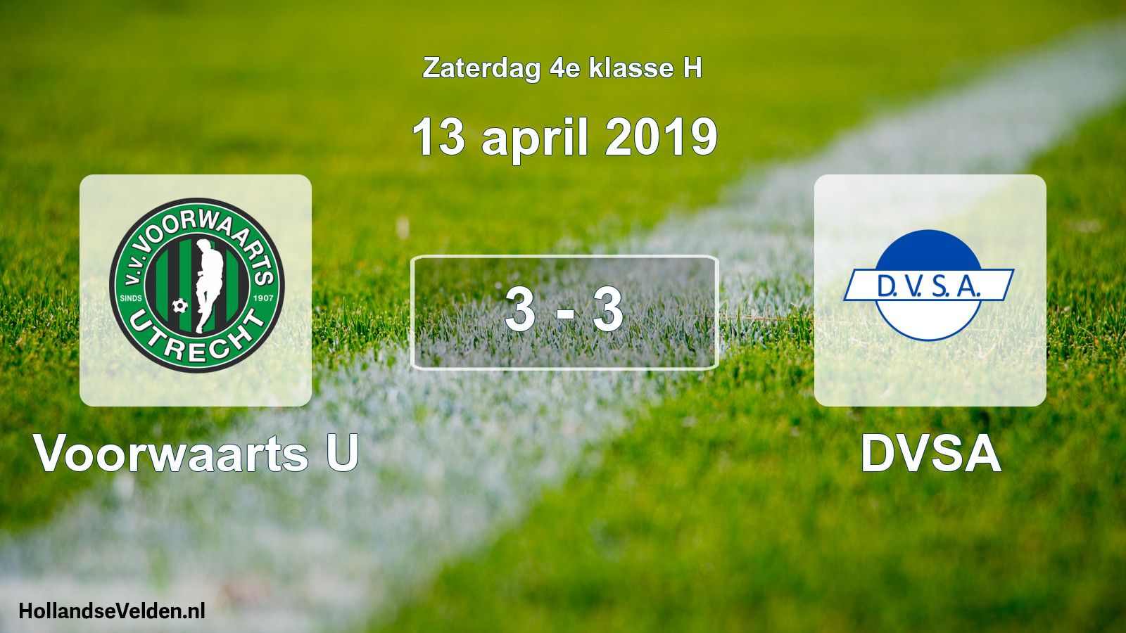 Total number of matches played: Voorwaarts U - DVSA 3 - 3 (13 April 2019)