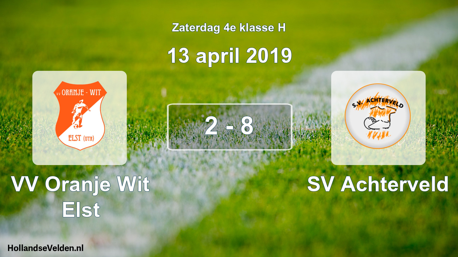 Total number of matches played: VV Oranje Wit Elst - SV Achterveld 2 - 8 (13 April 2019)