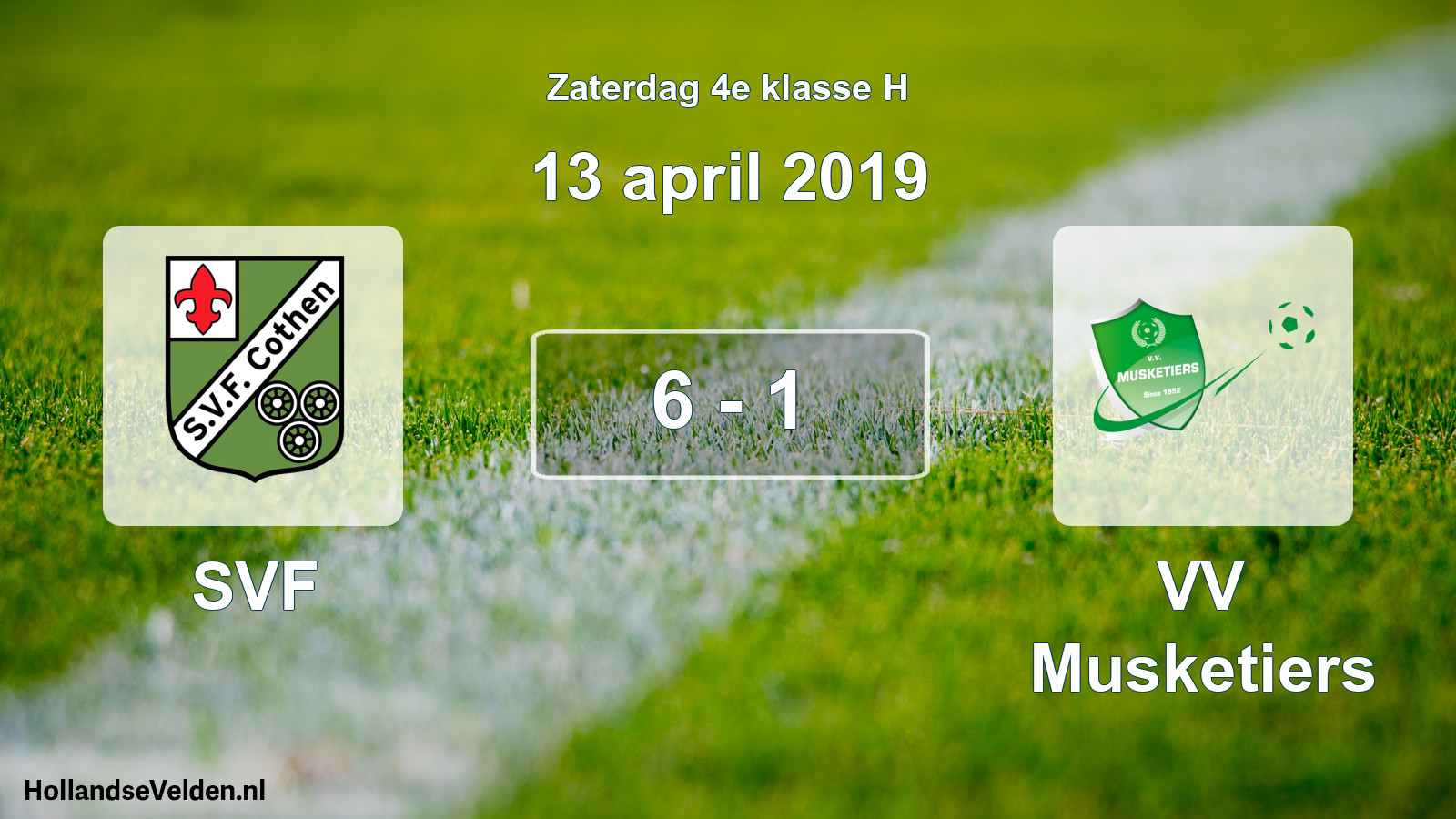 Total number of matches played: SVF - VV Musketiers 6 - 1 (13 April 2019)