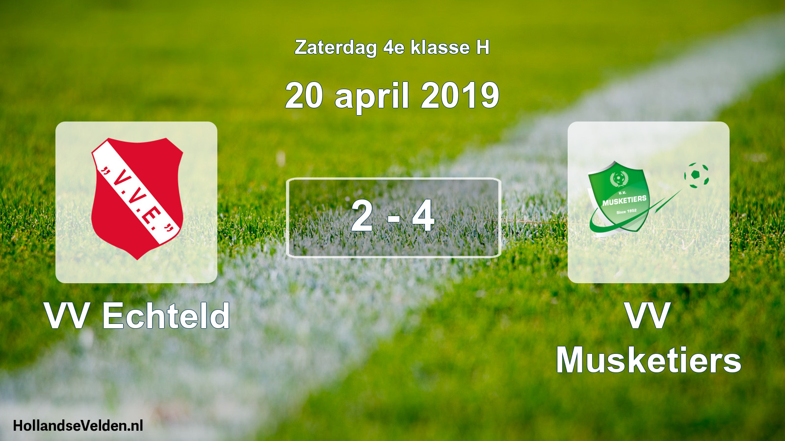 Total number of matches played: VV Echteld - VV Musketiers 2 - 4 (20 April 2019)