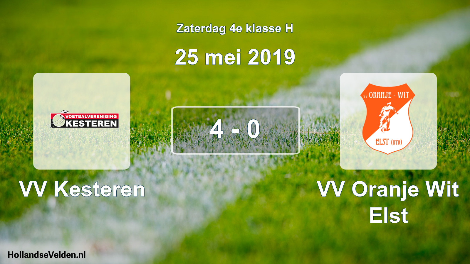 Total number of matches played: VV Kesteren - VV Oranje Wit Elst 4 - 0 (25 May 2019)