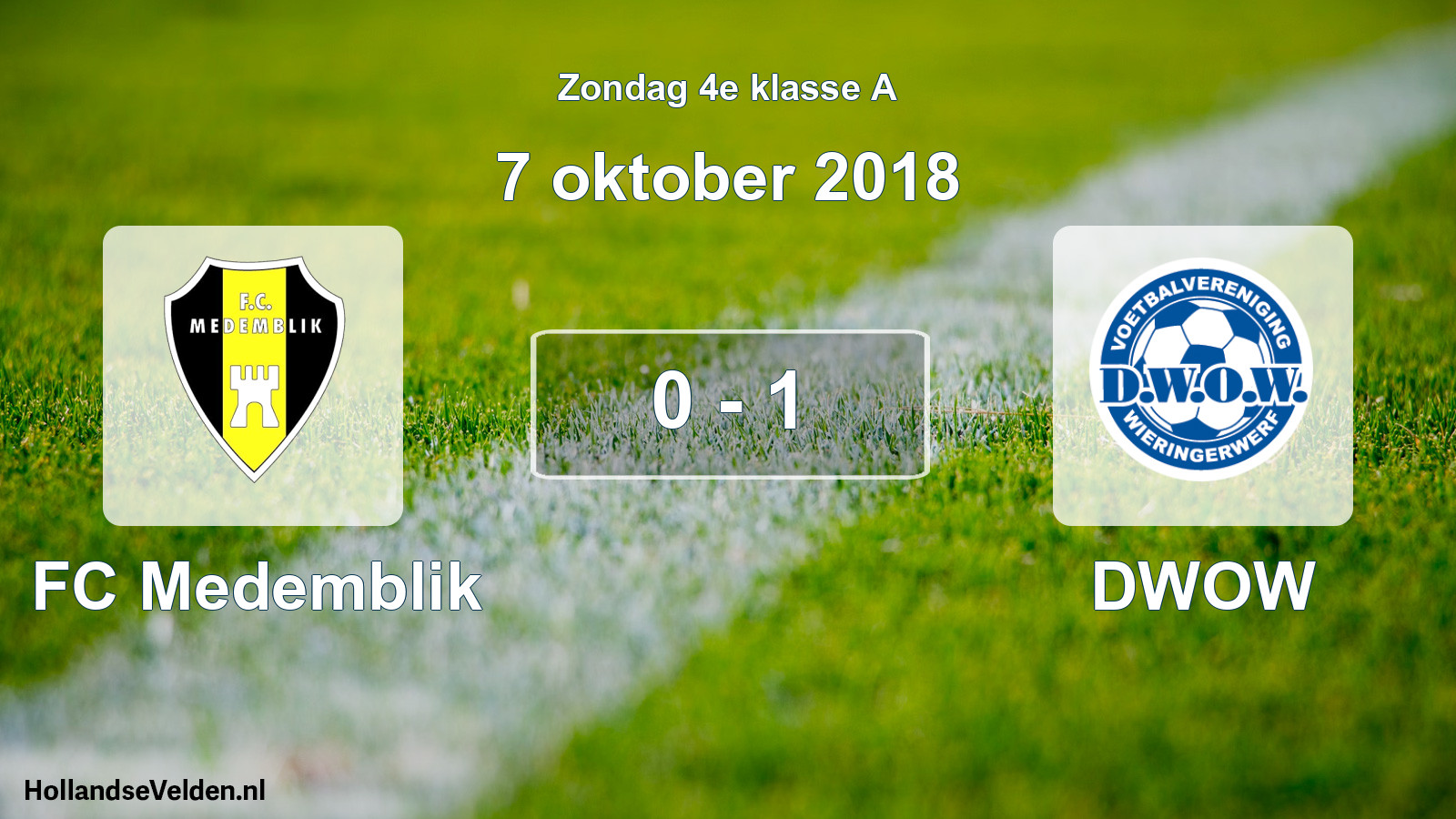 Total number of matches played: FC Medemblik - DWOW 0 - 1 (7 October 2018)