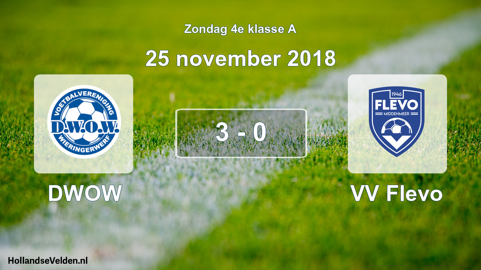 Total number of matches played: DWOW - VV Flevo 3 - 0 (25 November 2018)