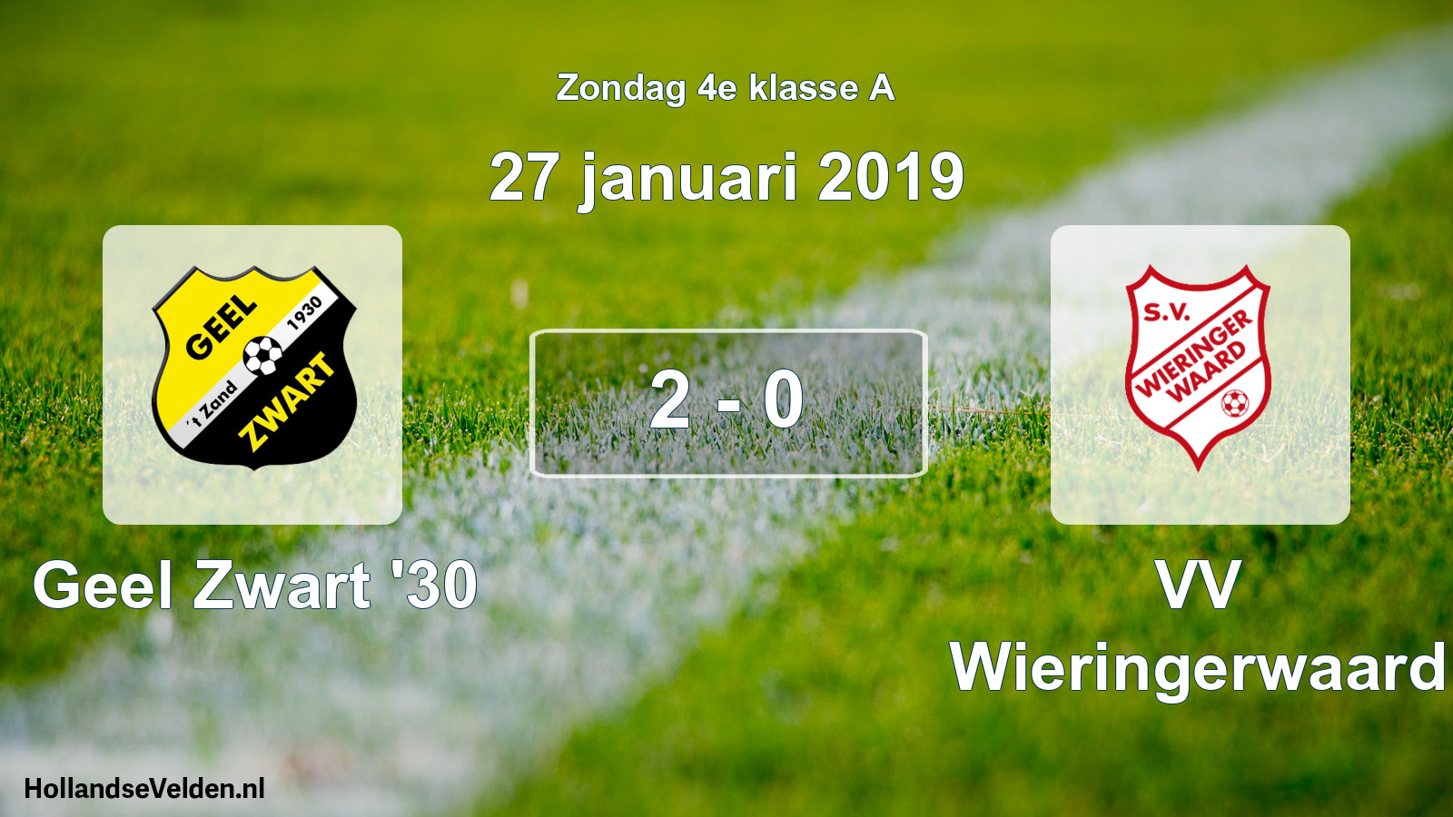 Total number of matches played: Geel Zwart '30 - VV Wieringerwaard 2 - 0 (27 January 2019)