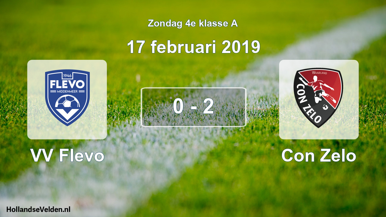 Total number of matches played: VV Flevo - Con Zelo 0 - 2 (17 February 2019)