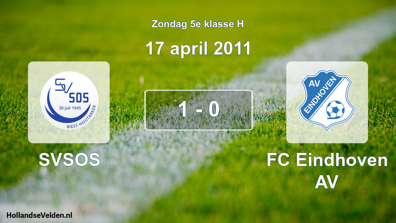 Total number of matches played: SVSOS - FC Eindhoven AV 1 - 0 (17 April 2011)