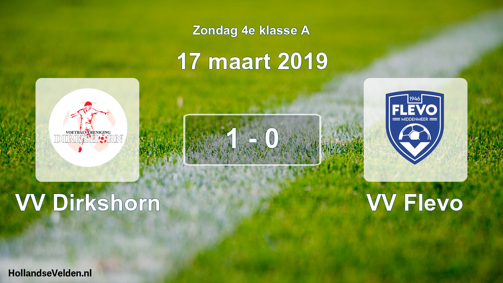 Total number of matches played: VV Dirkshorn - VV Flevo 1 - 0 (17 March 2019)