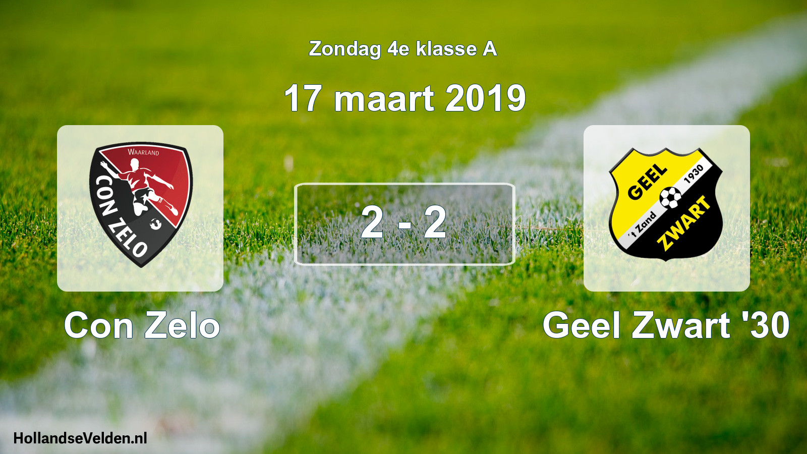 Total number of matches played: Con Zelo - Geel Zwart '30 2 - 2 (17 March 2019)