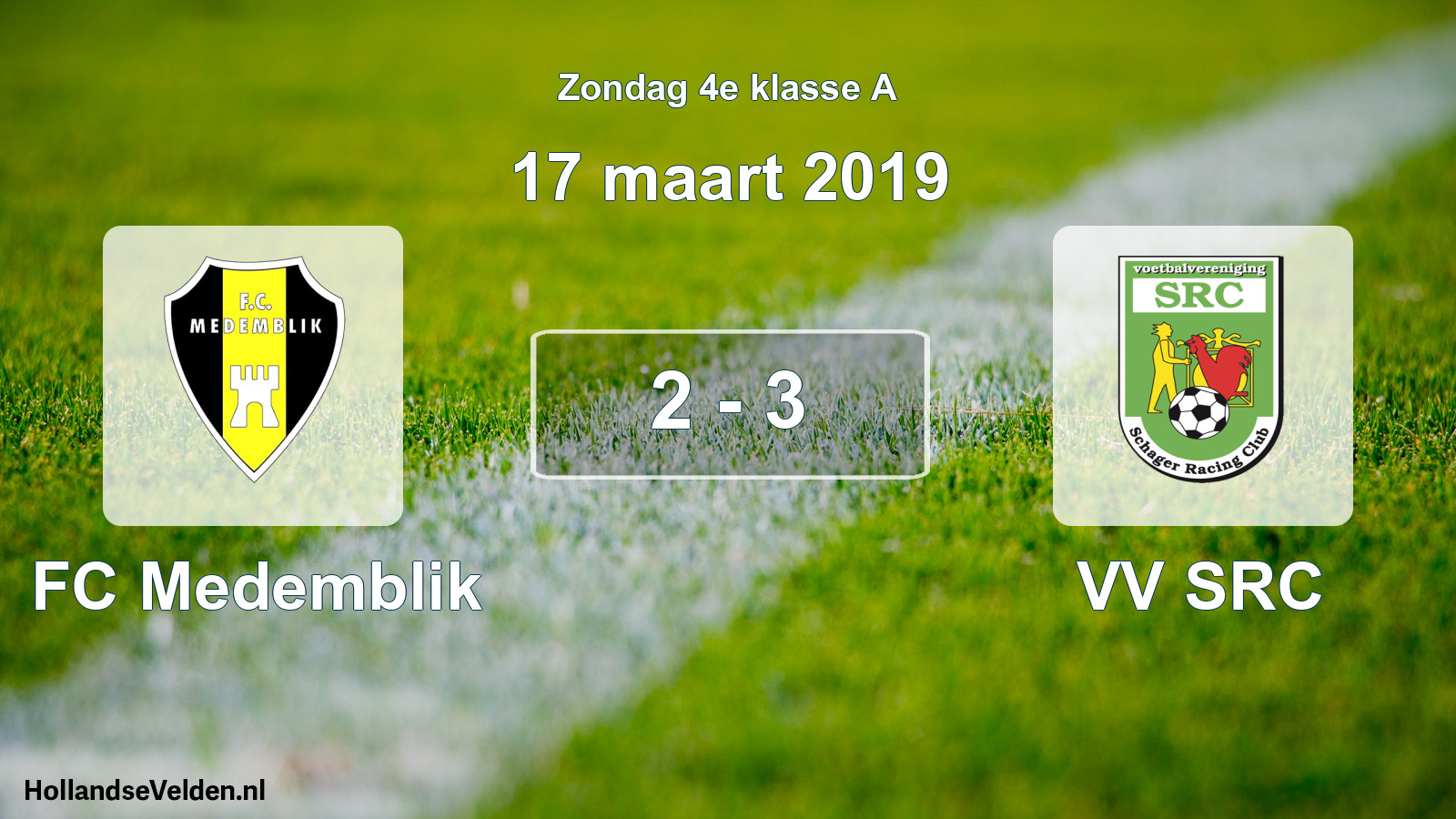 Total number of matches played: FC Medemblik - VV SRC 2 - 3 (17 March 2019)