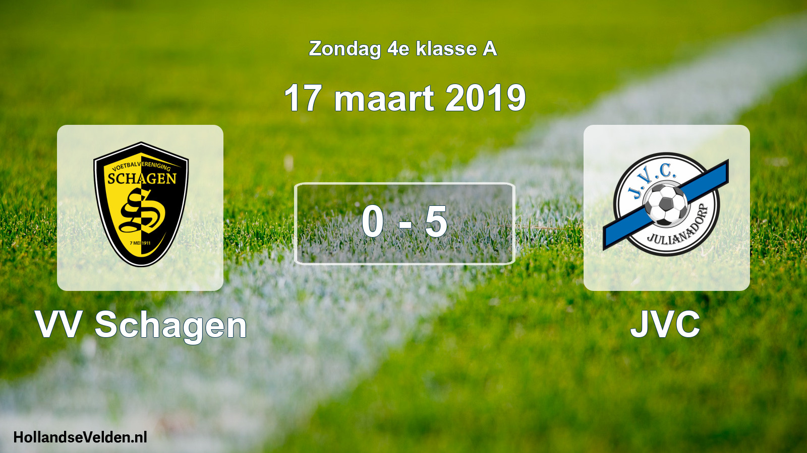Total number of matches played: VV Schagen - JVC 0 - 5 (17 March 2019)