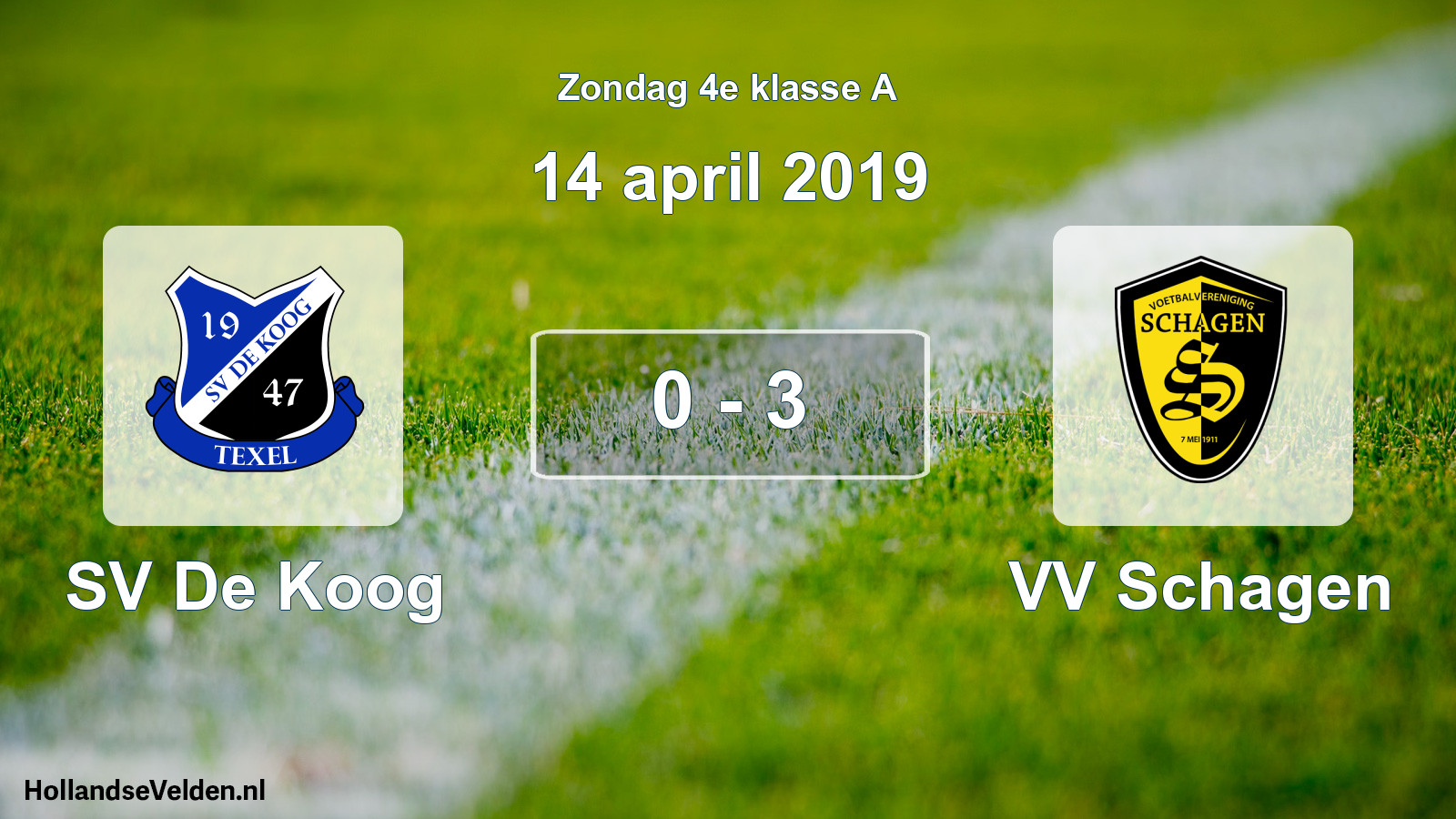 Total number of matches played: SV De Koog - VV Schagen 0 - 3 (14 April 2019)