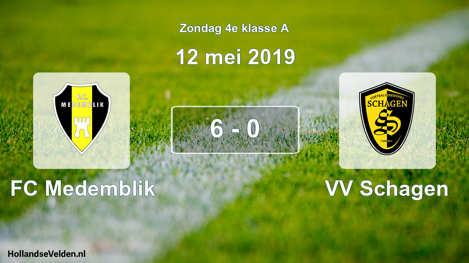 Total number of matches played: FC Medemblik - VV Schagen 6 - 0 (12 May 2019)