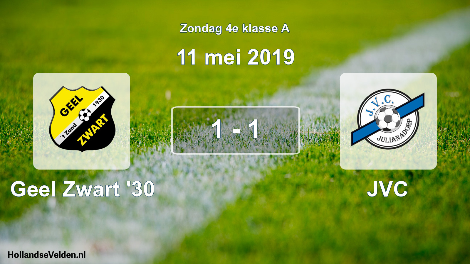 Total number of matches played: Geel Zwart '30 - JVC 1 - 1 (11 May 2019)