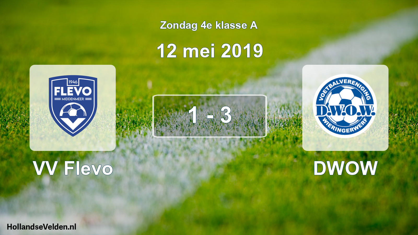 Total number of matches played: VV Flevo - DWOW 1 - 3 (12 May 2019)