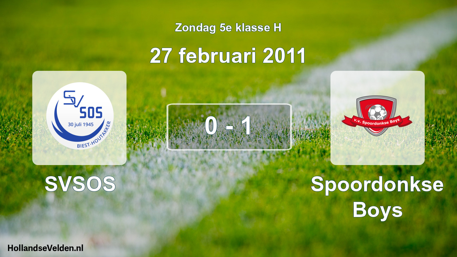 Total number of matches played: SVSOS - Spoordonkse Boys 0 - 1 (27 February 2011)