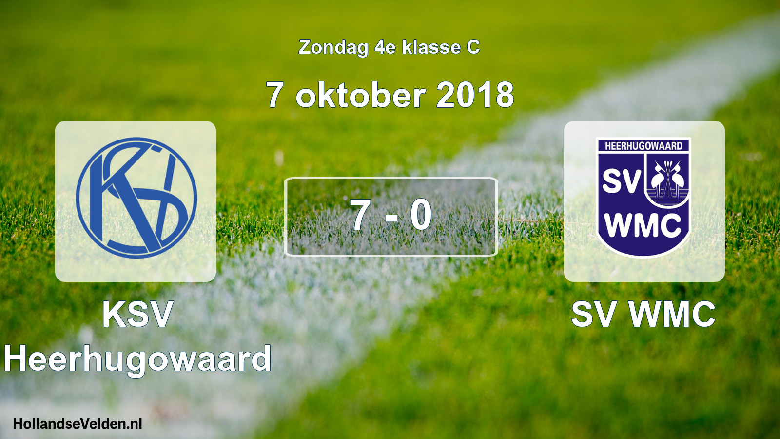 Total number of matches played: KSV Heerhugowaard - SV WMC 7 - 0 (7 October 2018)