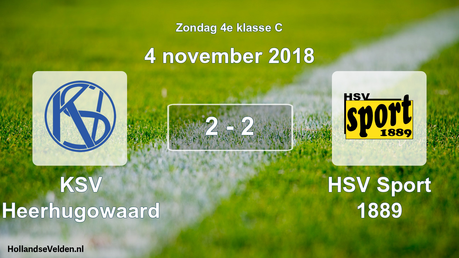Total number of matches played: KSV Heerhugowaard - HSV Sport 1889 2 - 2 (4 November 2018)