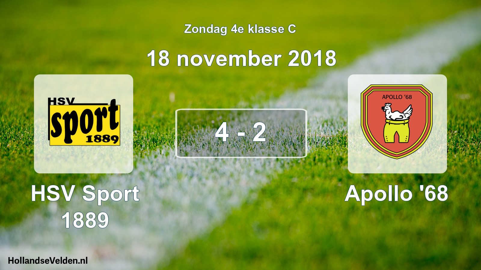 Total number of matches played: HSV Sport 1889 - Apollo '68 4 - 2 (18 November 2018)