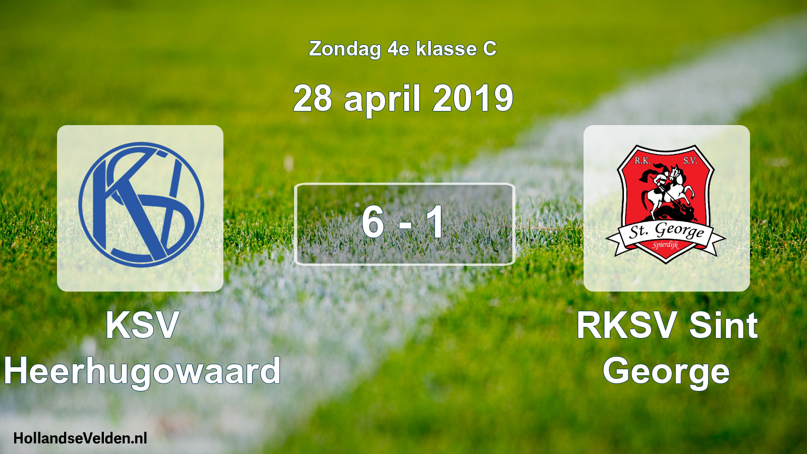 Total number of matches played: KSV Heerhugowaard - RKSV Sint George 6 - 1 (28 April 2019)