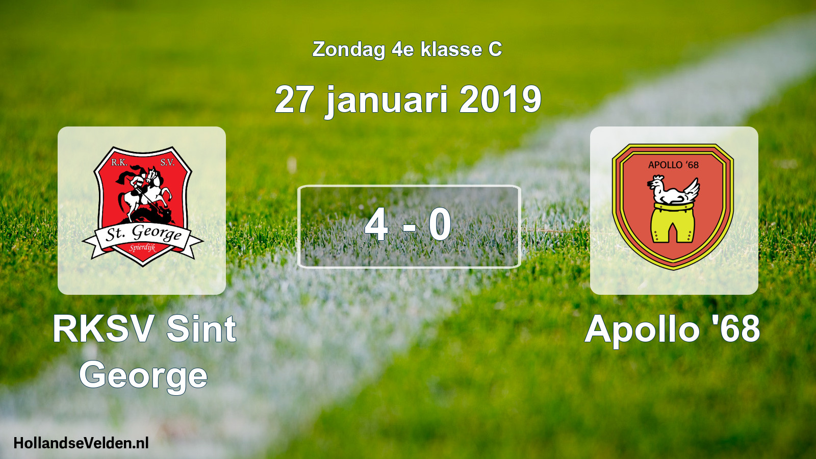 Total number of matches played: RKSV Sint George - Apollo '68 4 - 0 (27 January 2019)