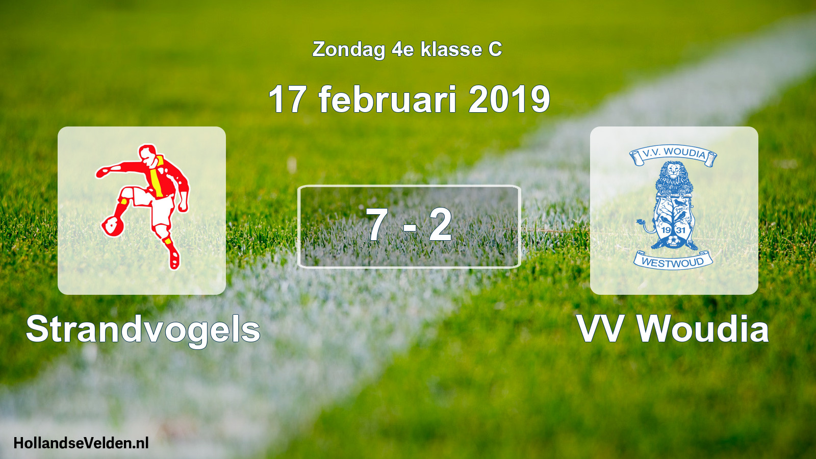 Total number of matches played: Strandvogels - VV Woudia 7 - 2 (17 February 2019)
