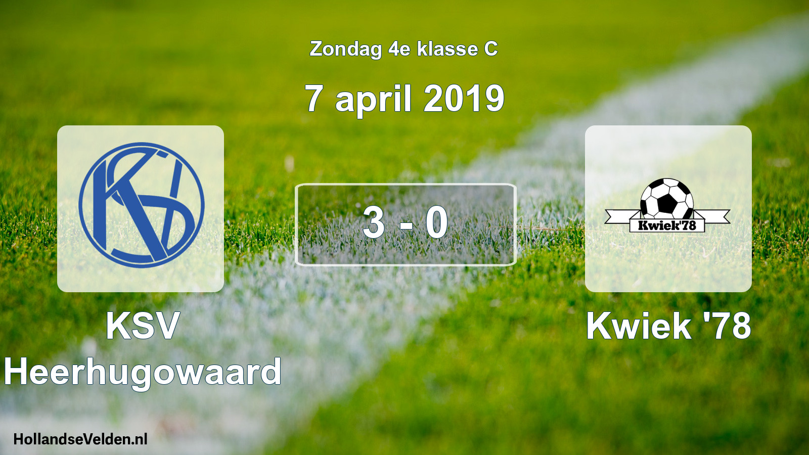 Total number of matches played: KSV Heerhugowaard - Kwiek '78 3 - 0 (7 April 2019)
