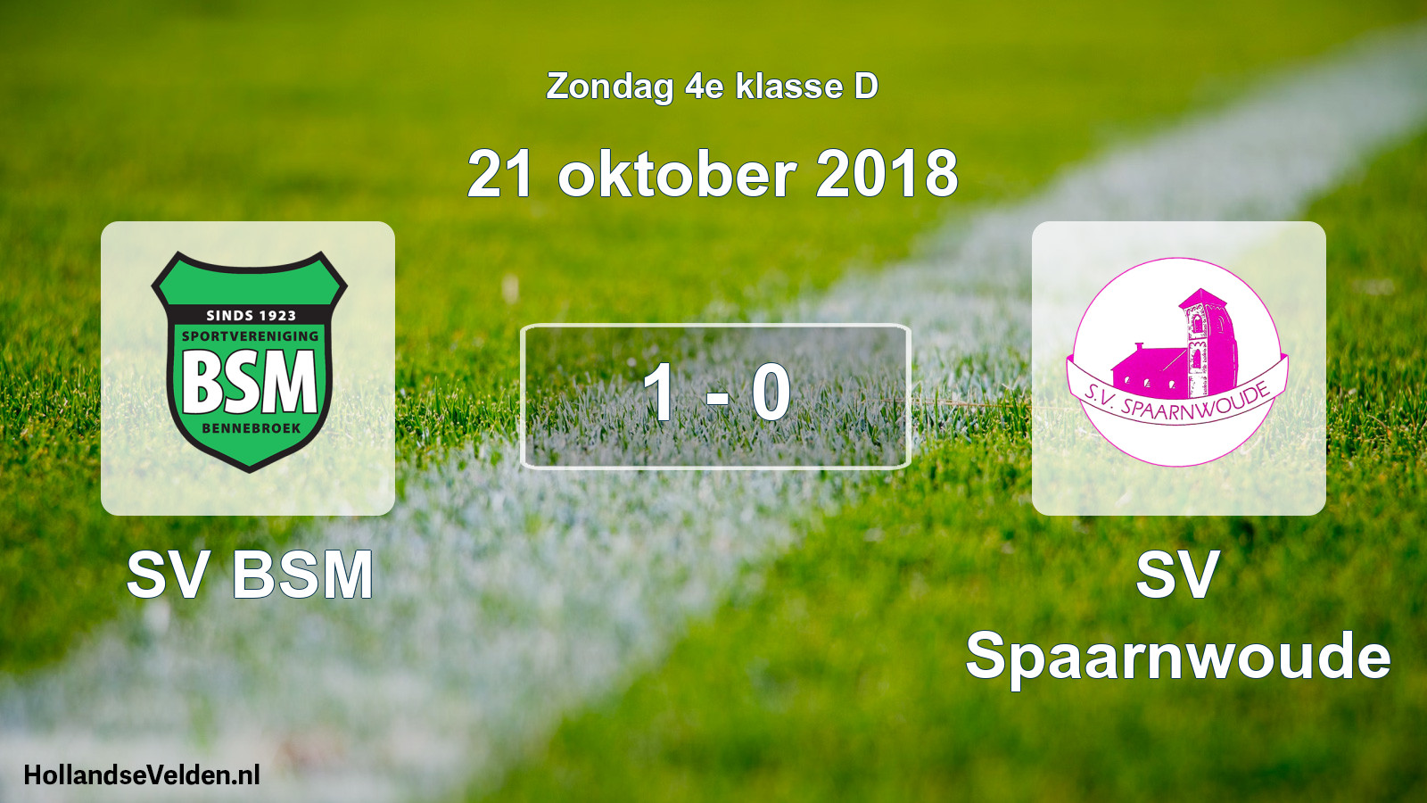 Total number of matches played: SV BSM - SV Spaarnwoude 1 - 0 (21 October 2018)
