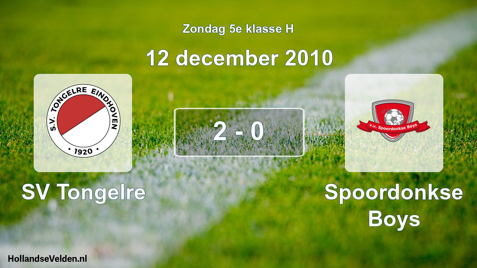 Total number of matches played: SV Tongelre - Spoordonkse Boys 2 - 0 (12 December 2010)