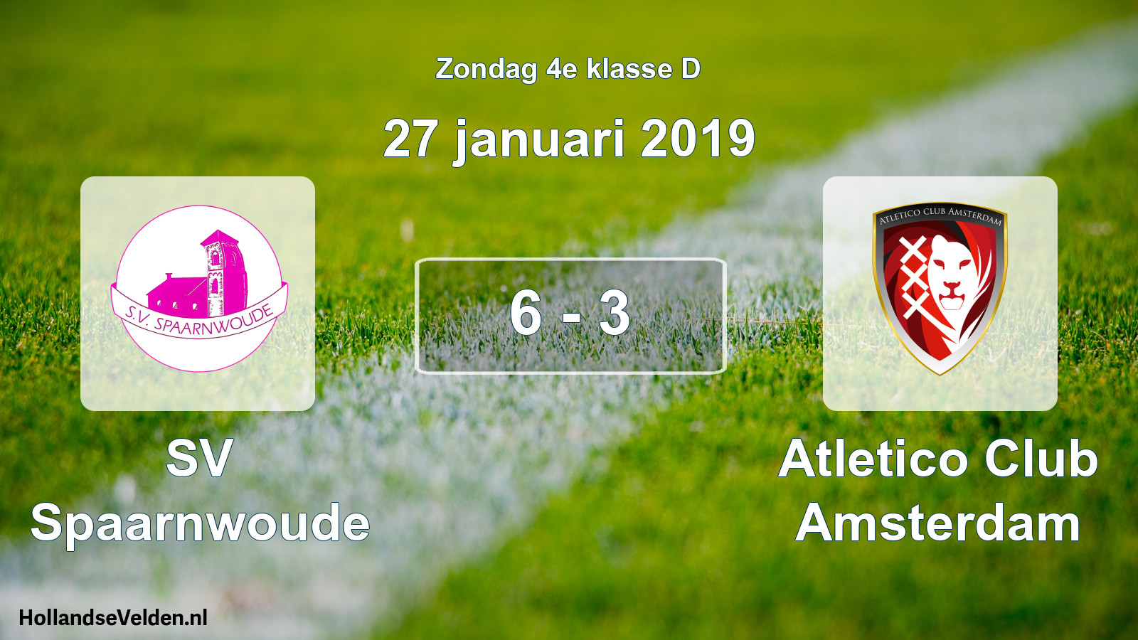Total number of matches played: SV Spaarnwoude - Atletico Club Amsterdam 6 - 3 (27 January 2019)