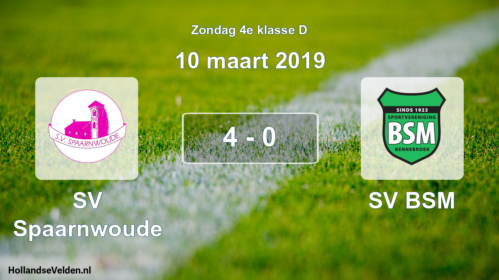 Total number of matches played: SV Spaarnwoude - SV BSM 4 - 0 (10 March 2019)