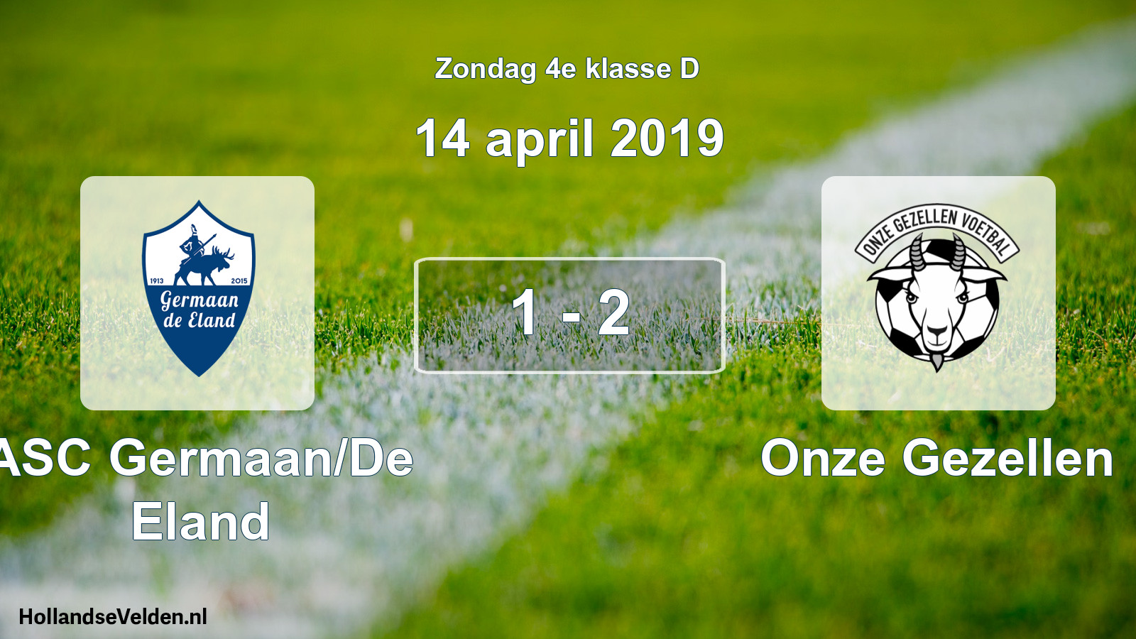 Total number of matches played: ASC Germaan/De Eland - Onze Gezellen 1 - 2 (14 April 2019)