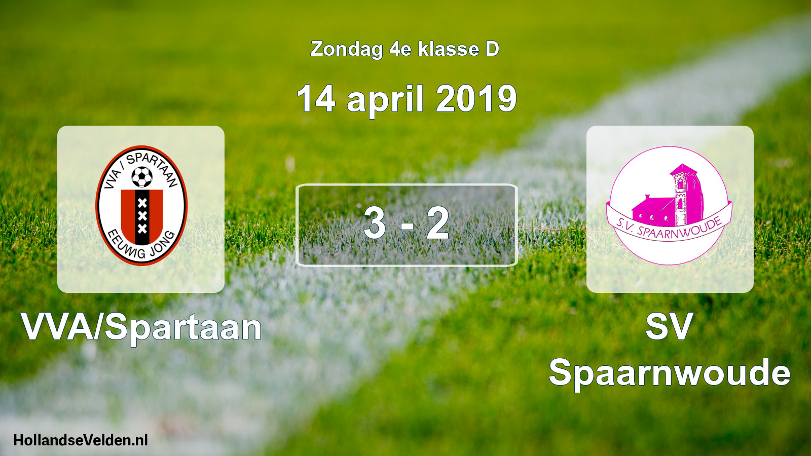 Total number of matches played: VVA/Spartaan - SV Spaarnwoude 3 - 2 (14 April 2019)