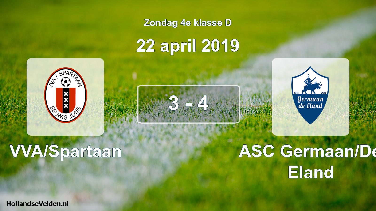 Total number of matches played: VVA/Spartaan - ASC Germaan/De Eland 3 - 4 (22 April 2019)