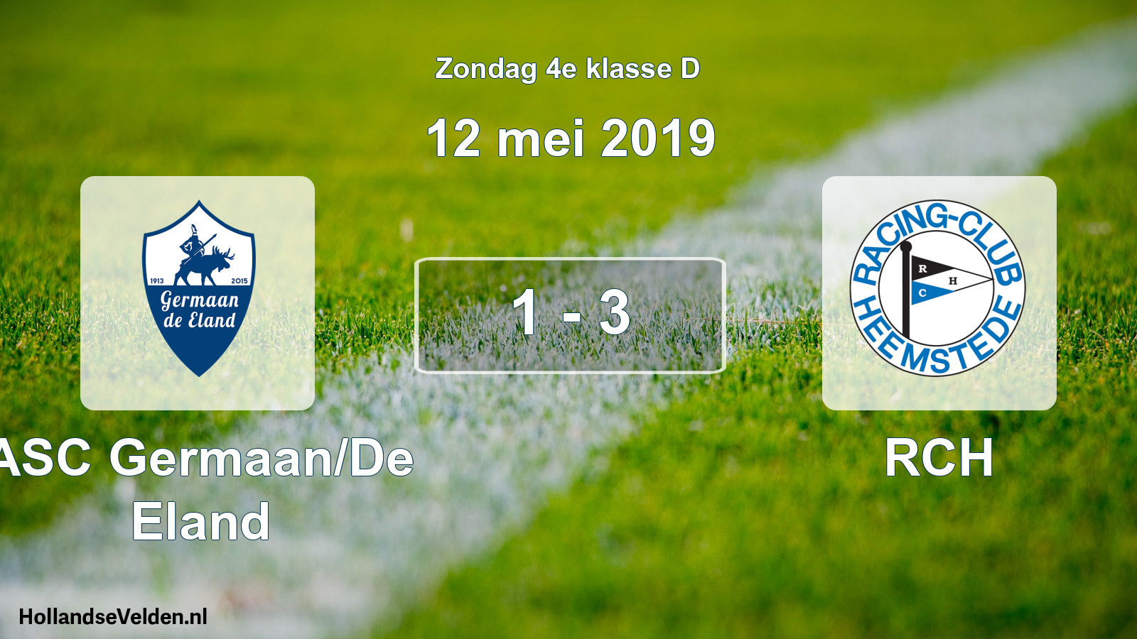 Total number of matches played: ASC Germaan/De Eland - RCH 1 - 3 (12 May 2019)