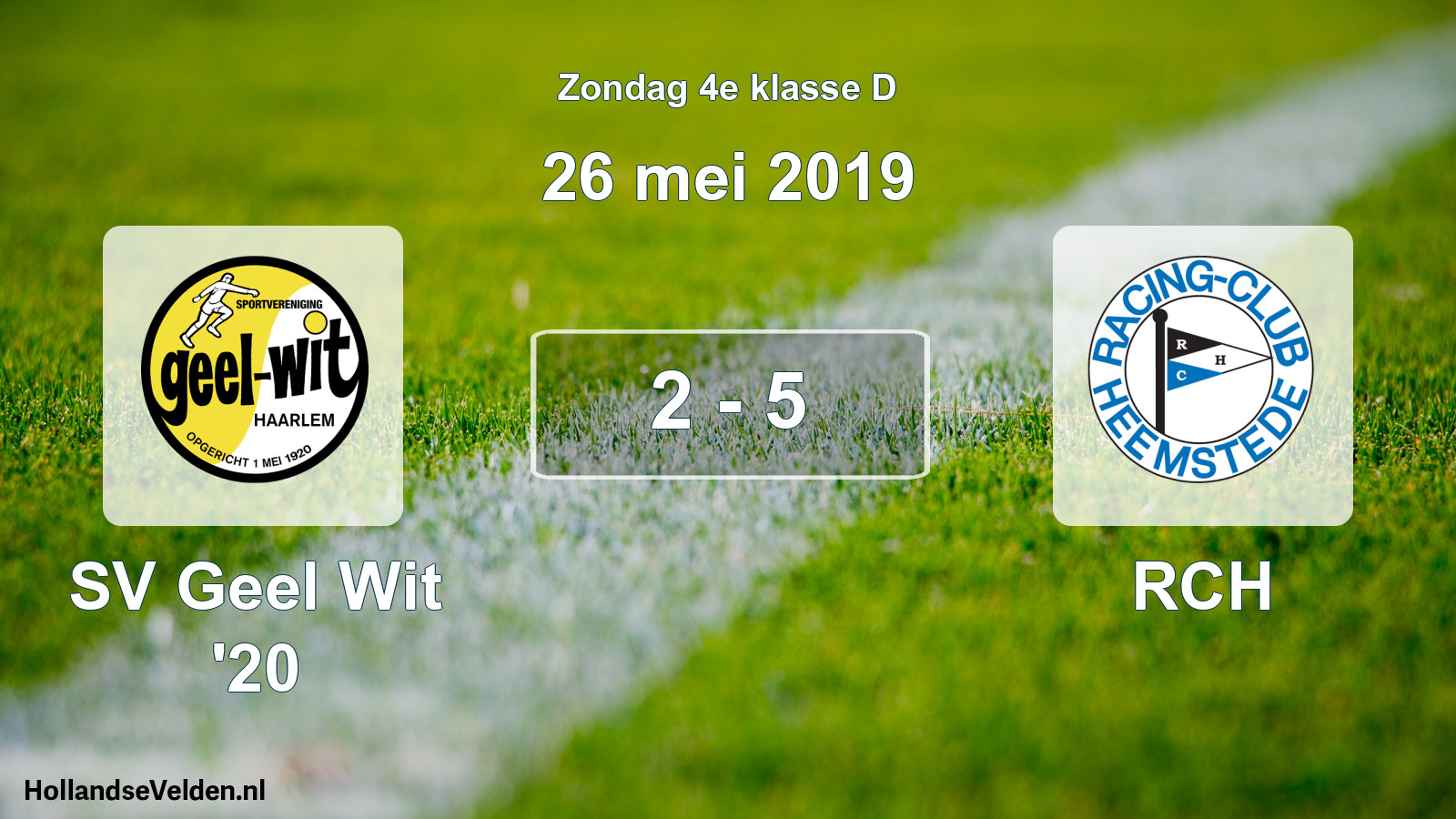 Total number of matches played: SV Geel Wit '20 - RCH 2 - 5 (26 May 2019)