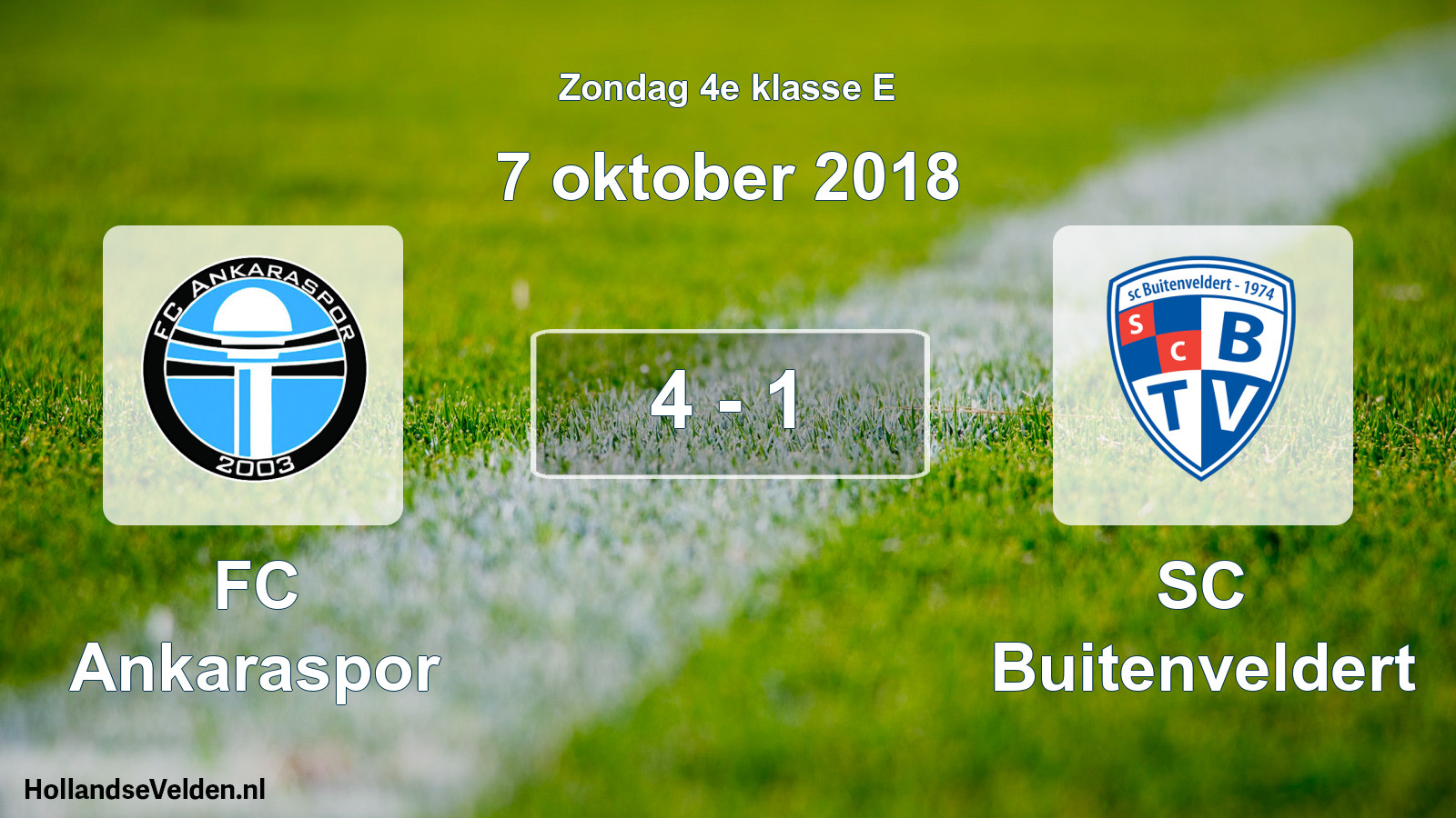 Total number of matches played: FC Ankaraspor - SC Buitenveldert 4 - 1 (7 October 2018)